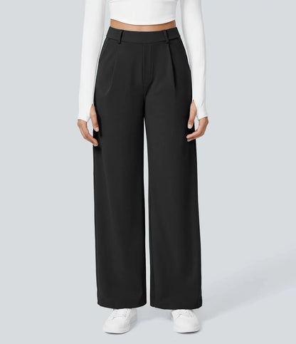 Plus Size Casual Trousers with Pockets