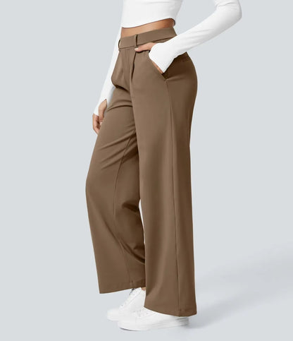 Plus Size Casual Trousers with Pockets