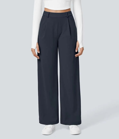 Plus Size Casual Trousers with Pockets