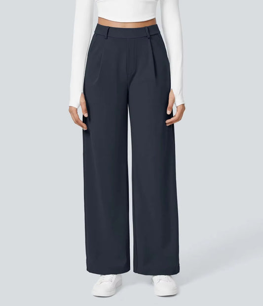 Plus Size Casual Trousers with Pockets