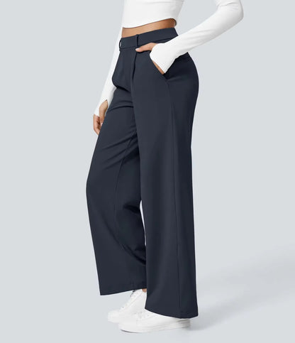 Plus Size Casual Trousers with Pockets
